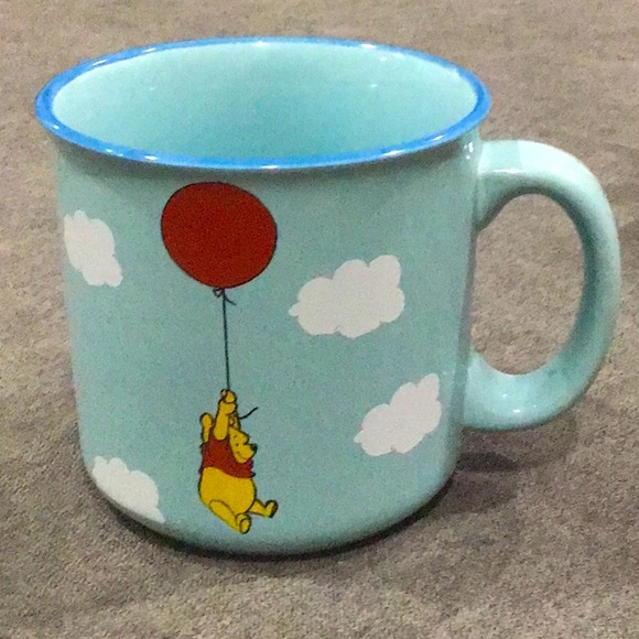 Disney Winnie the Pooh Bear red Balloon Strong Up positive collector mug cup - Picture 1 of 6